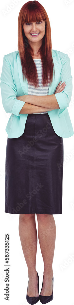 Smiling hipster woman with arms crossed Smiling hipster woman with arms crossed