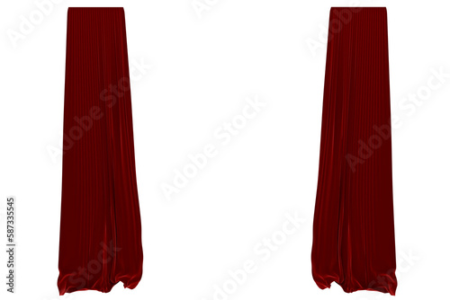 Close up of red curtains