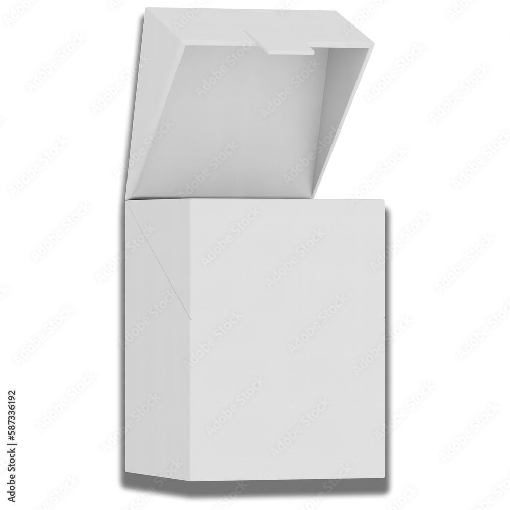 Package box illustration mockup template isolated on white Package box illustration mockup template isolated on white