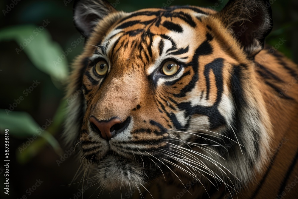 An encounter with a Sumatran Tiger. Generative AI An encounter with a Sumatran Tiger. Generative AI