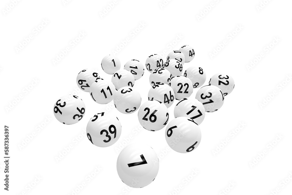 Fototapeta premium 3D image of white bingo balls
