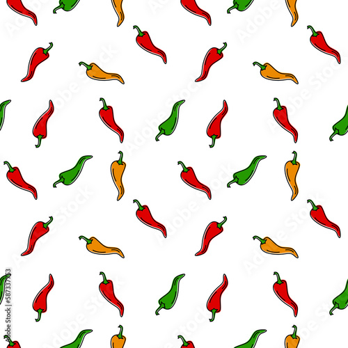 Seamless chili pepper pattern