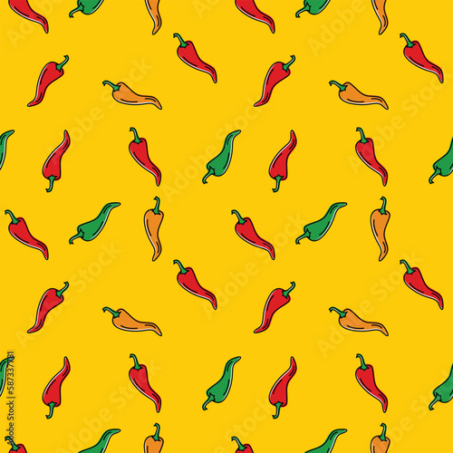 Seamless chili pepper pattern