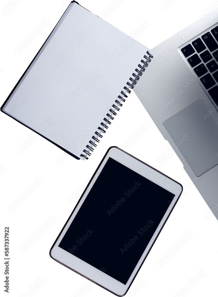 Notepad, digital tablet and laptop Notepad, digital tablet and laptop