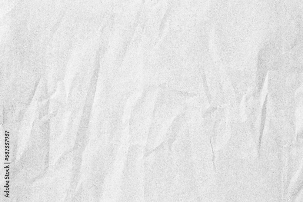 Macro white crumpled paper texture surface
