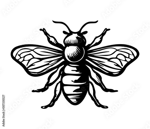 Honey Bee icon, honey bee silhouette