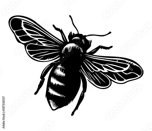 Honey Bee icon, honey bee silhouette