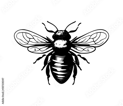 Honey Bee icon, honey bee silhouette