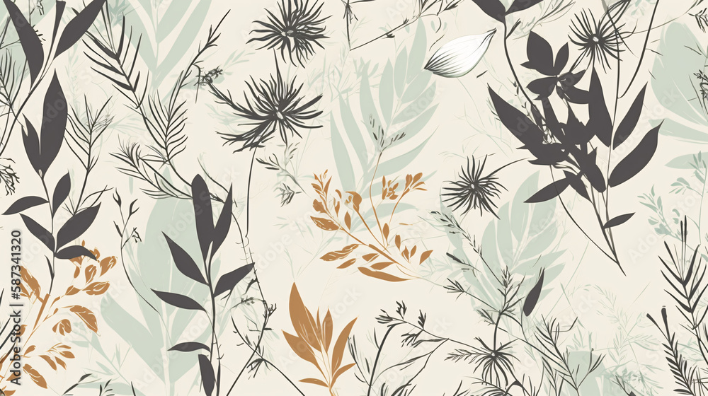 abstract floral botanical background with blank space for text generative ai abstract floral botanical background with blank space for text generative ai