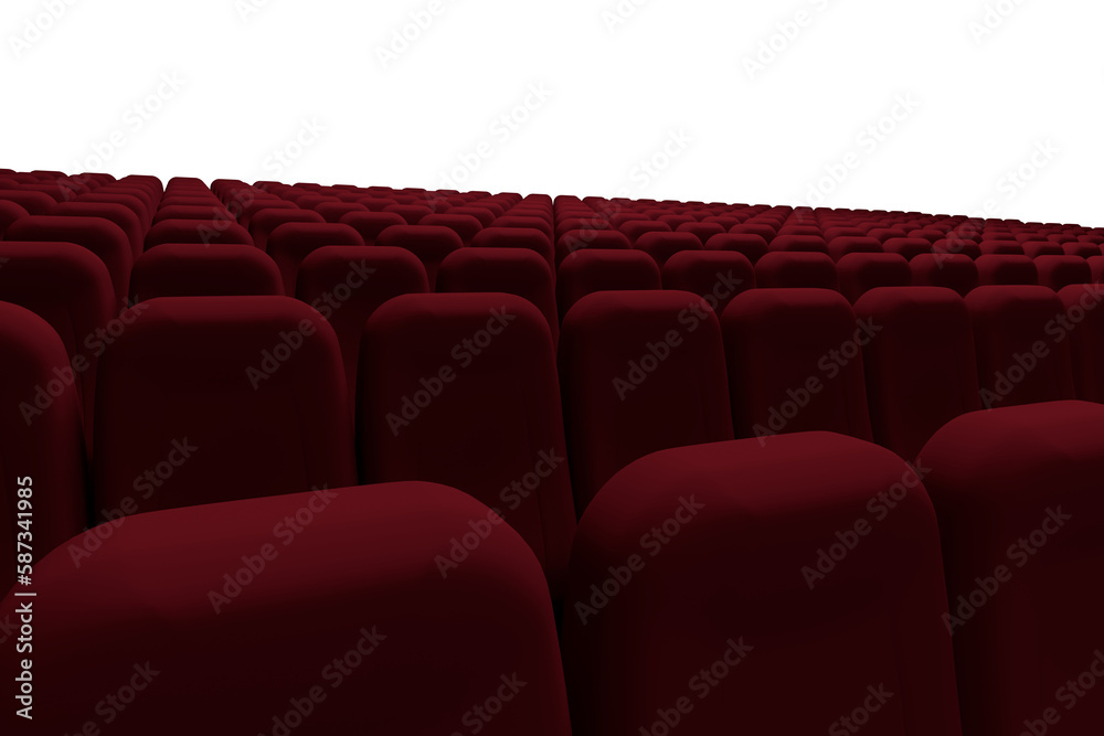 Fototapeta premium Digital image of red chairs in row