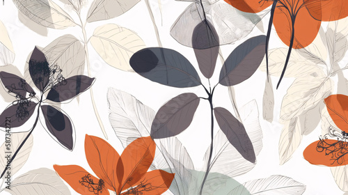 seamless floral pattern botanic generative ai