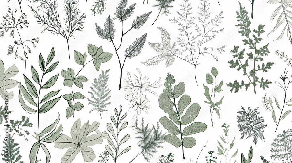 seamless floral pattern botanic generative ai
