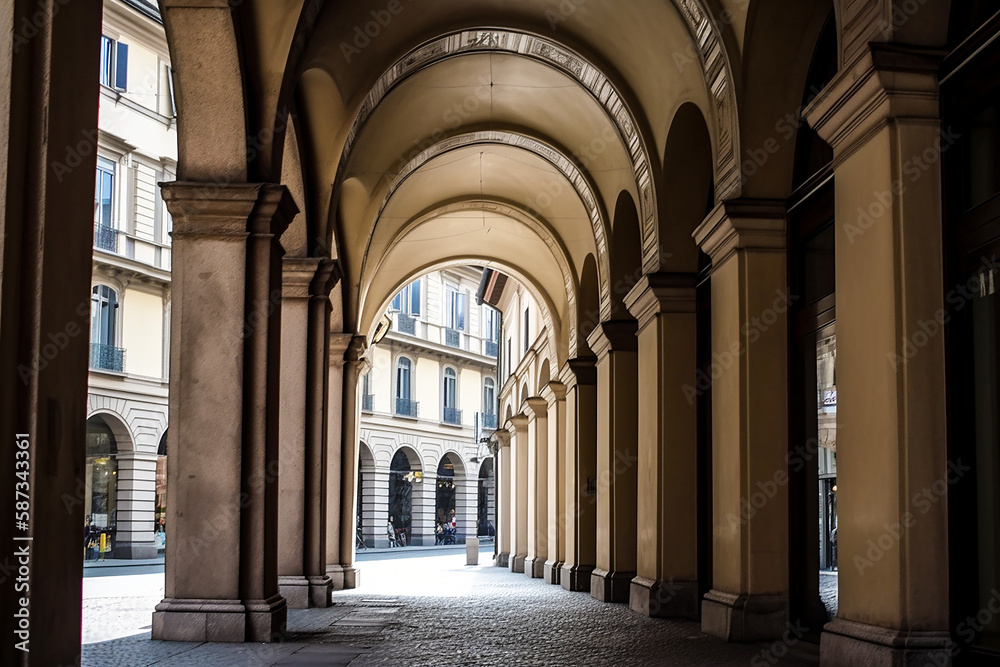 Italian Archways.  Generative AI.
A digital painting of beautiful Italian archway architecture.