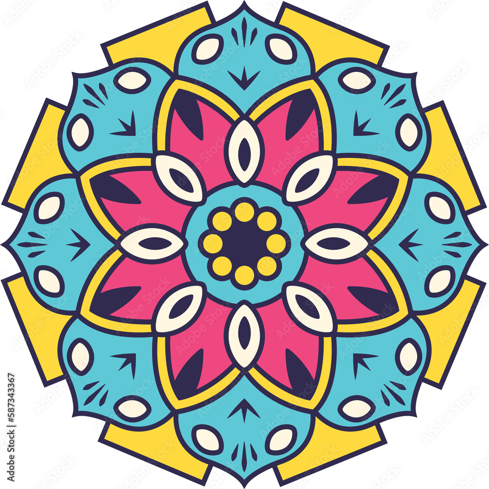 Fototapeta premium Colorful floral design icon