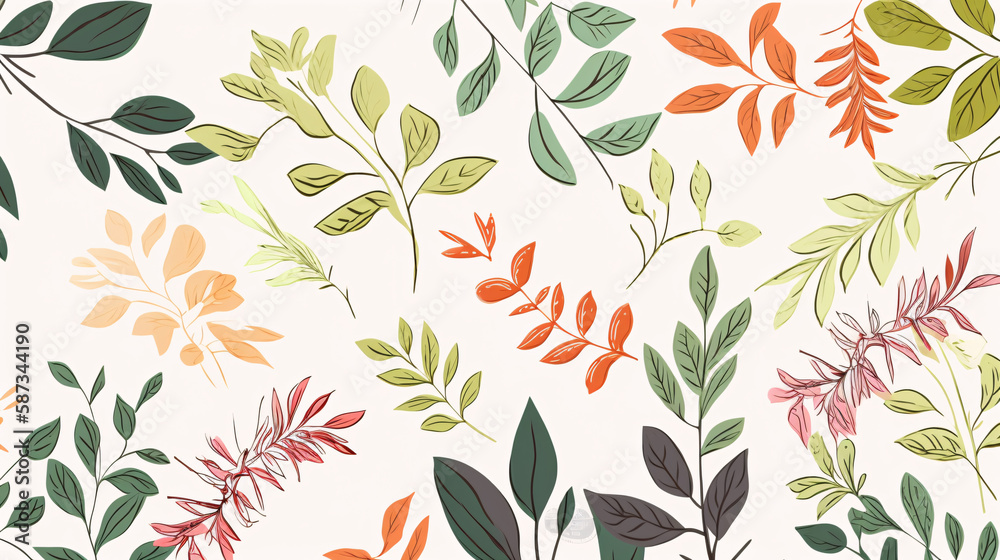 grass and flowers vector background generative ai