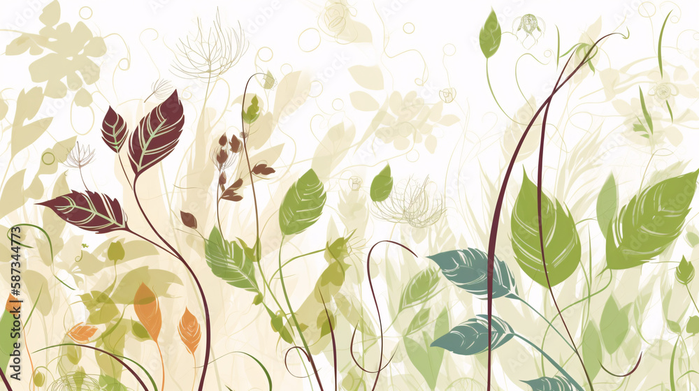 flowers with leaf botanical clean background generative ai flowers with leaf botanical clean background generative ai