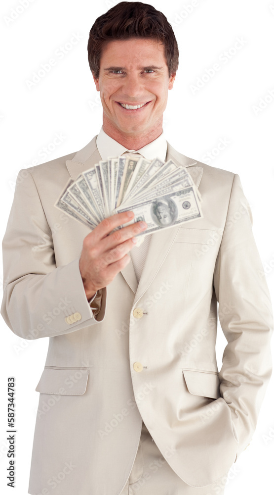 Confident businessman standing at the camera Confident businessman standing at the camera