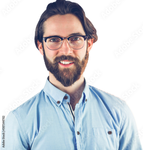 Portrait of man smiling while wearing eyeglasses