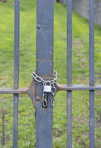 padlock on metal gates