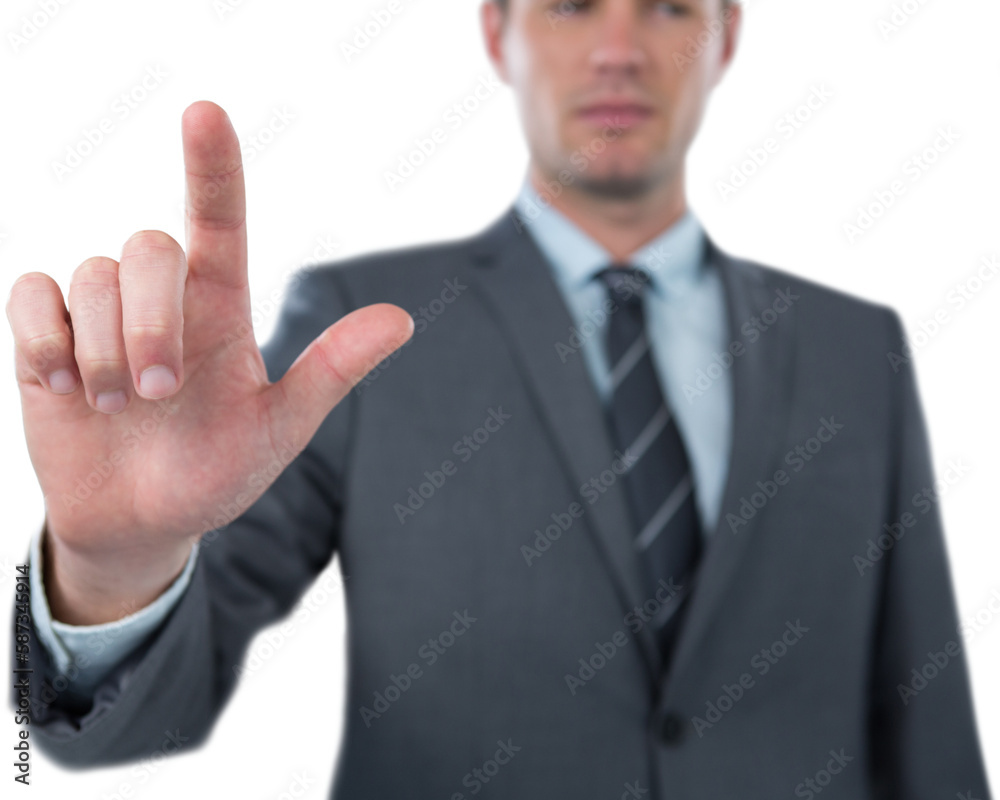 Businessman using futuristic digital screen Businessman using futuristic digital screen
