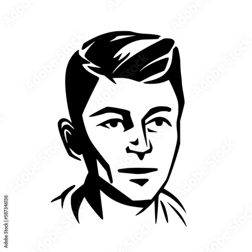 young man with short hair and a chiseled jaw