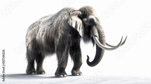 An mammoth on white background imaginary 4k