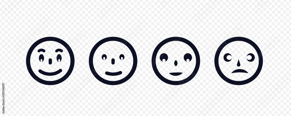 face smile icon positive, negative neutral. emoji icons for rate of satisfaction level. face smile icon positive, negative neutral. emoji icons for rate of satisfaction level.