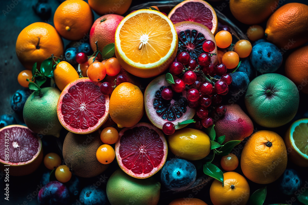 composition of mixed fruit - Ai generative composition of mixed fruit - Ai generative