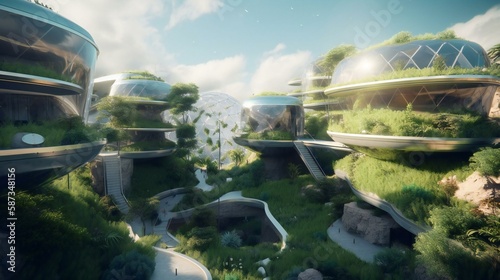 Step into a new world with a vision of sustainable living that blends cutting-edge technology and green energy!
Created using generative AI.