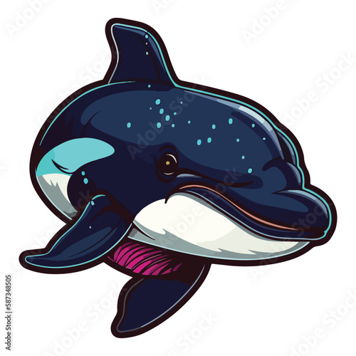Whale Flat Icon Isolated On White Background