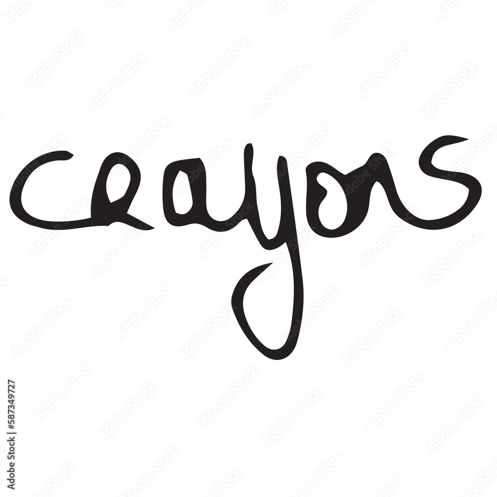 Digital image of crayons text Digital image of crayons text