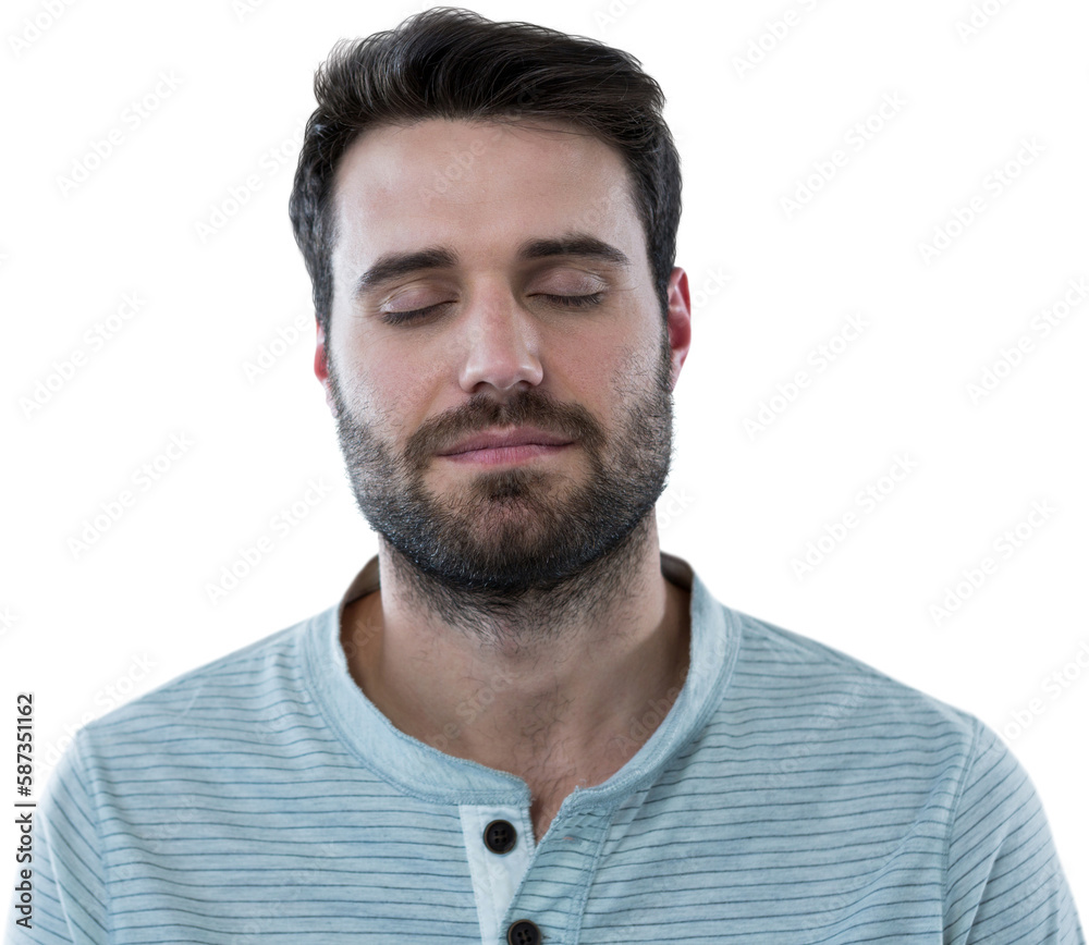 Handsome man with eyes closed Handsome man with eyes closed