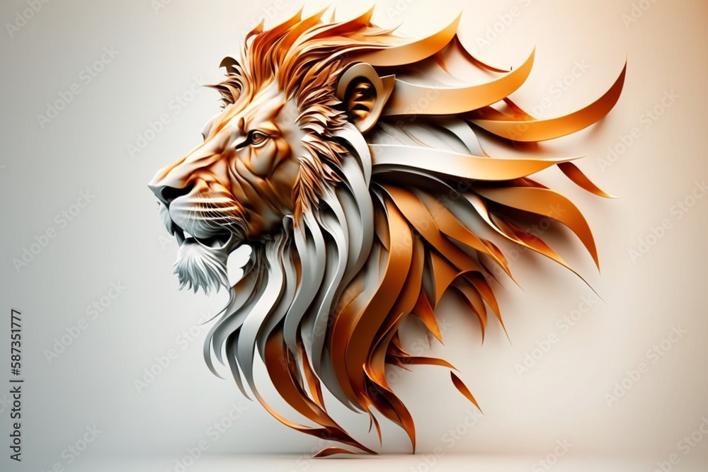 lion head logo - obrazy, fototapety, plakaty 