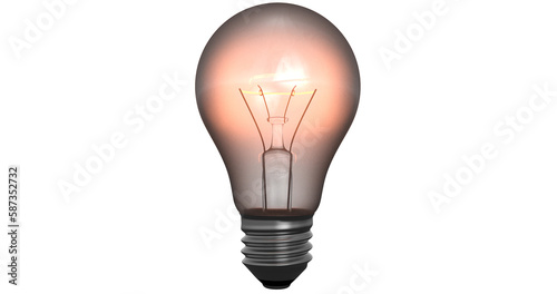 glowing light bulb with light inside
