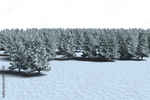 Fototapeta Naklejka Na Ścianę i Meble -  Digitally generated image of forest on field during winter