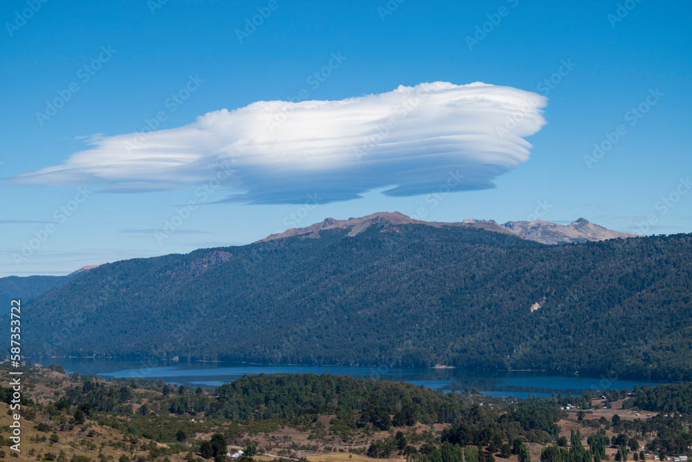 Lenticular cloud in Icalma, Chile