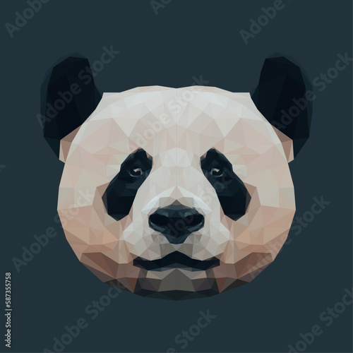 Low poly illsutration of a Giant Panda Head