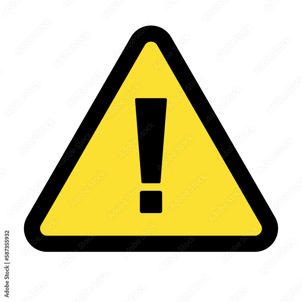 Triangular hazard sign. Exclamation sign. Vector. Triangular hazard sign. Exclamation sign. Vector.