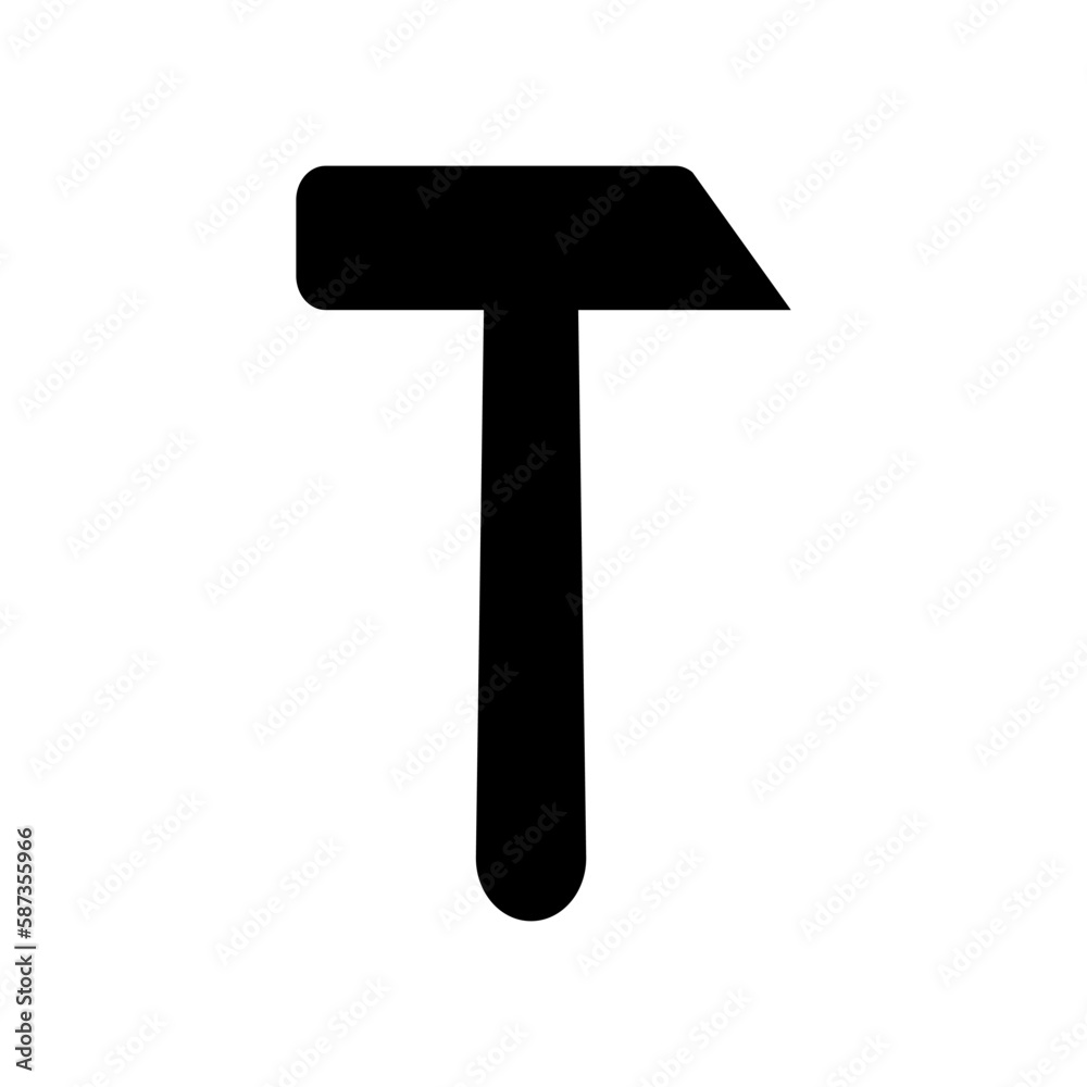 Hammer silhouette icon. Working tool. Vector. Hammer silhouette icon. Working tool. Vector.