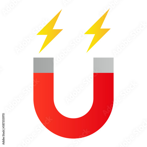 U-magnet and magnetic field icon. Vector.