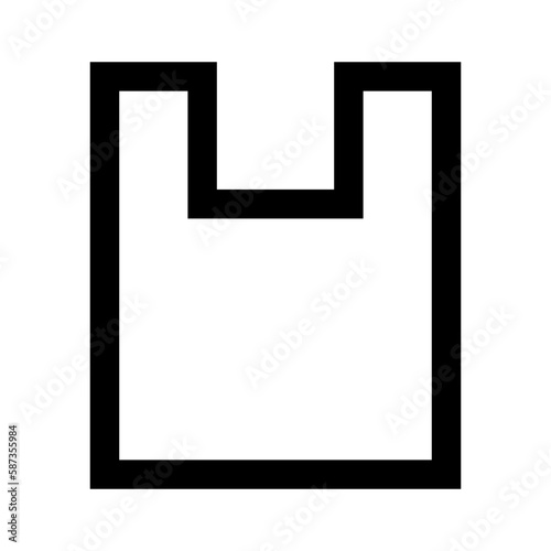 Simple plastic bag icon. Cashier's bag. Vector.