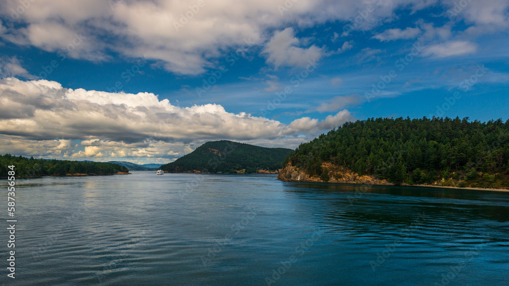 seascape along the way from Vancouver to Victoria, British Columbia, Canada