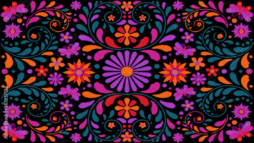 pattern with flowers background disign