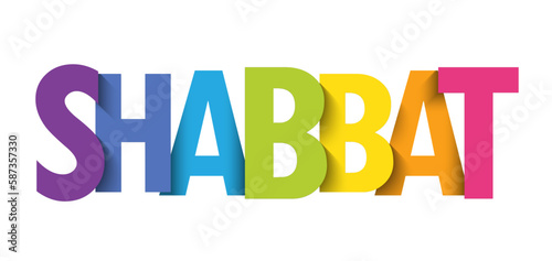 SHABBAT colorful vector typography banner