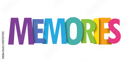 MEMORIES colorful vector typography banner