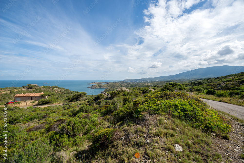 View towards Port Lligat and Cadaqués from the road to the Cap de Creus - June 2018 - Catalonia, Costa Brava, Spain View towards Port Lligat and Cadaqués from the road to the Cap de Creus - June 2018 - Catalonia, Costa Brava, Spain
