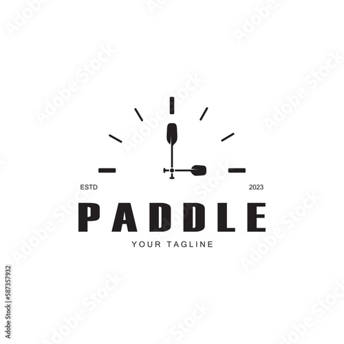 simple paddle logo,design for surfing,rafting,canoe,boat,surfing and rowing equipment business,vector