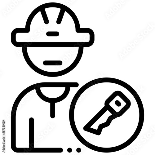 Skilled craftsperson in woodworking icons photo