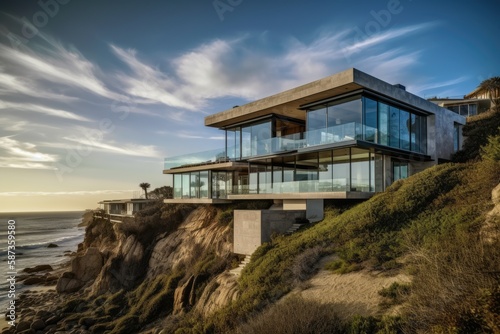 Oceanfront Oasis: Luxurious Coastal Contemporary Home on a Cliff