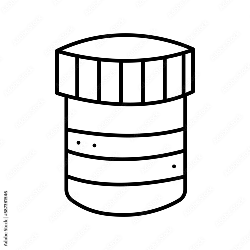 Doodle can of paint second. Vector black and white illustration. Doodle can of paint second. Vector black and white illustration.